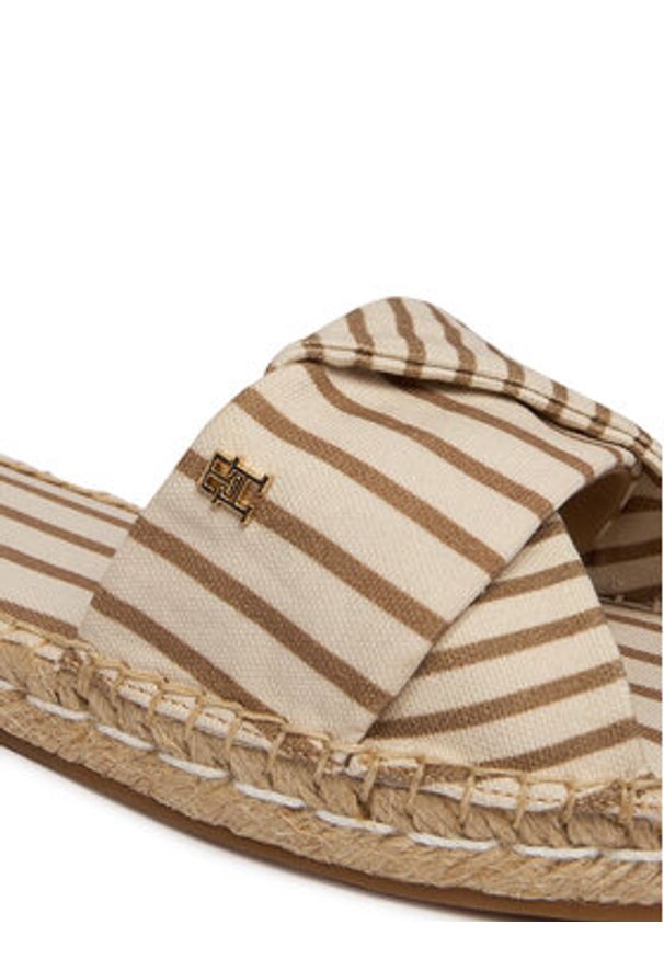 TOMMY HILFIGER - Tommy Hilfiger Klapki Canvas FW0FW09140 Beżowy. Kolor: beżowy. Materiał: materiał