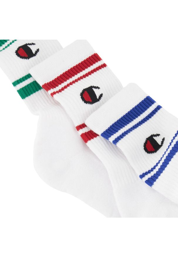 Skarpety Champion Crew 3 pary U20081. Kolor: czerwony, wielokolorowy, biały. Sport: fitness