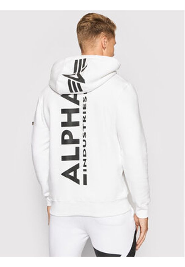 Alpha Industries Bluza Back Print 178318 Biały Regular Fit. Kolor: biały. Materiał: bawełna. Wzór: nadruk