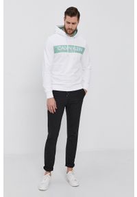 Calvin Klein - Bluza bawełniana. Okazja: na co dzień. Kolor: biały. Materiał: bawełna. Wzór: nadruk. Styl: casual #4