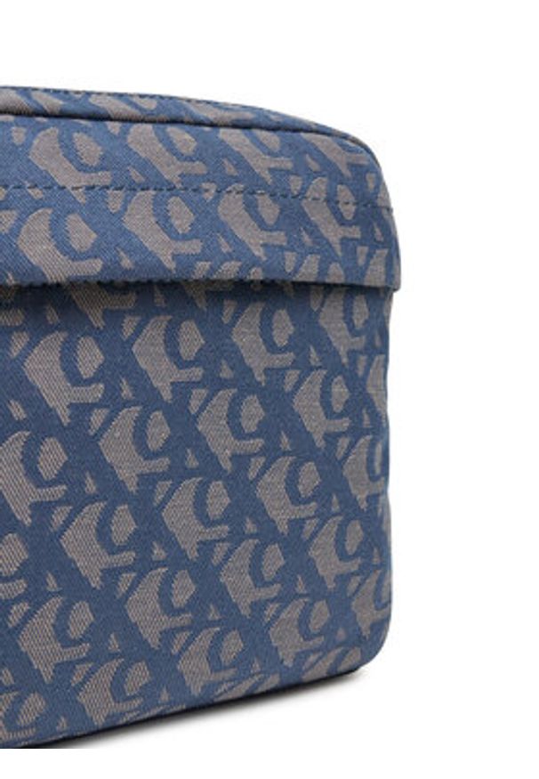 Calvin Klein Saszetka Slouched Monogram Mini Zip Fligh LV04G3175G Błękitny. Kolor: niebieski. Materiał: materiał