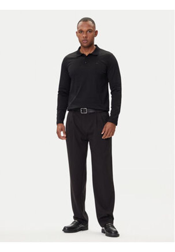 Karl Lagerfeld - KARL LAGERFELD Polo 745000 554200 Czarny Regular Fit. Typ kołnierza: polo. Kolor: czarny. Materiał: bawełna