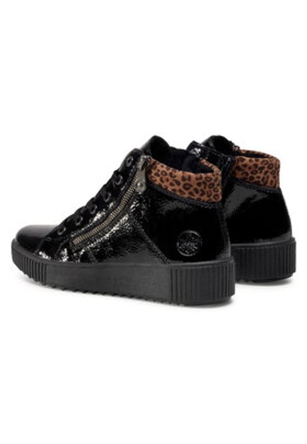 Rieker Sneakersy M6434-01 Czarny. Kolor: czarny. Materiał: skóra