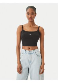 Calvin Klein Jeans Top LV047F221G Czarny Slim Fit. Kolor: czarny. Materiał: bawełna #1
