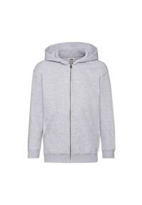 FRUIT OF THE LOOM - Bluza Dziecięca Classic Heather Full Zip Hoodie. Kolor: szary