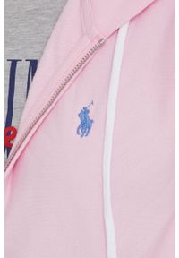 Polo Ralph Lauren bluza 211780303013 damska kolor różowy z kapturem gładka. Okazja: na co dzień. Typ kołnierza: kaptur, polo. Kolor: różowy. Materiał: dzianina. Wzór: gładki. Styl: casual #2
