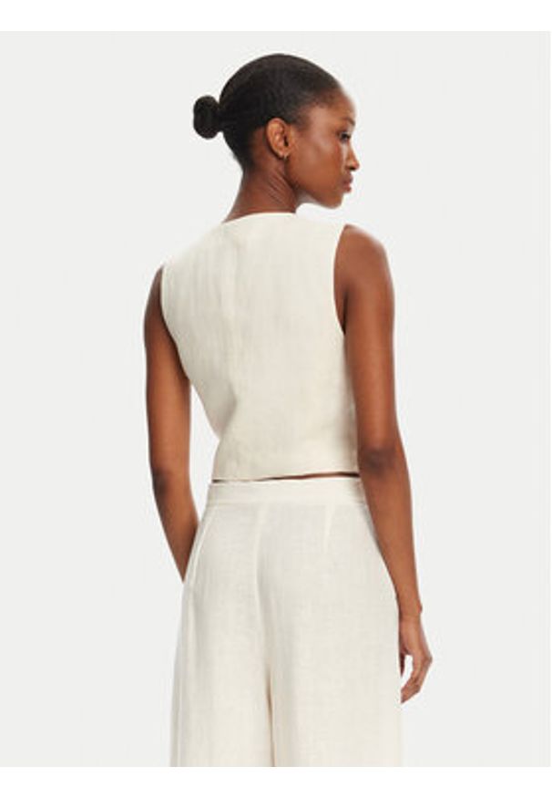 Marella Kamizelka Anemone 2515151012 Écru Regular Fit. Materiał: len
