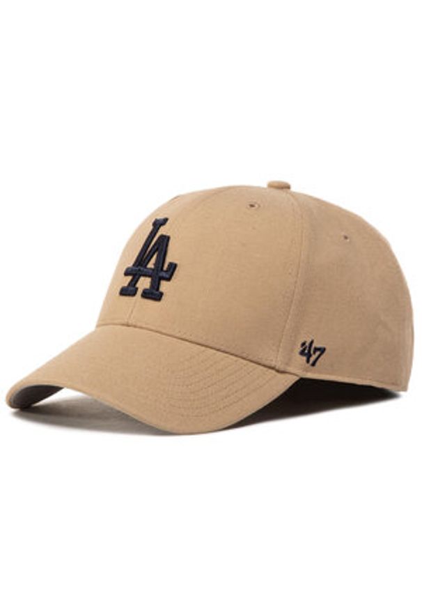 Czapka z daszkiem 47 Brand - Mbl Los Angeles Dodgers B-MVP12WBV-KHB Khaki. Kolor: brązowy. Materiał: wełna, materiał, akryl