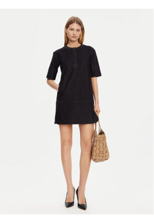 Max Mara Sukienka jeansowa 2516621017650 Granatowy Regular Fit. Kolor: niebieski. Materiał: syntetyk, bawełna