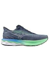 Buty do biegania Mizuno Wave Skyrise 6. Kolor: wielokolorowy, niebieski, szary, zielony. Model: Mizuno Wave. Sport: bieganie #1