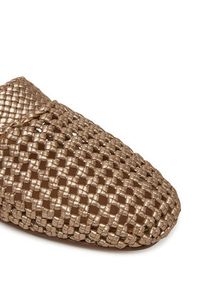 TOMMY HILFIGER - Tommy Hilfiger Klapki Crochet Metallic Leather Mule FW0FW08606 Złoty. Kolor: złoty. Materiał: skóra #3