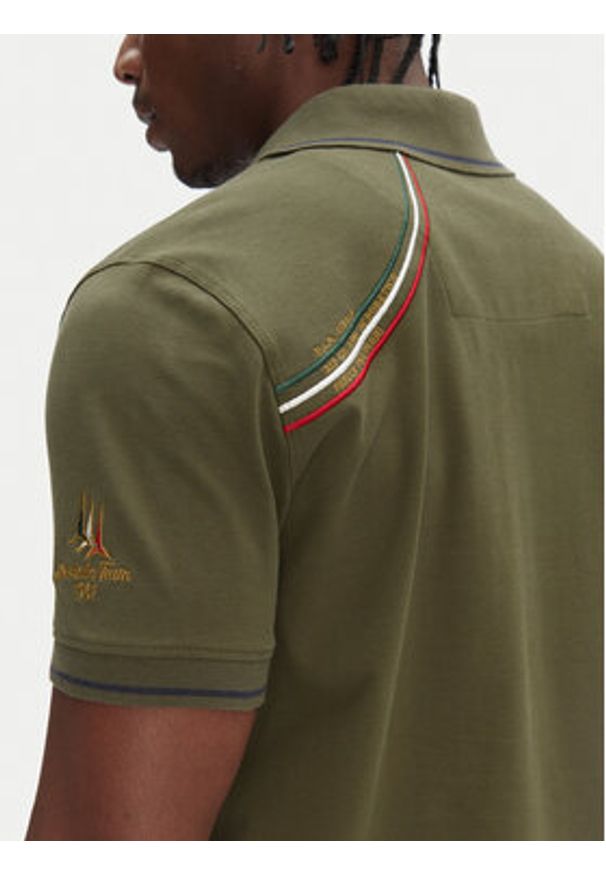 Aeronautica Militare Polo 251PO1853P191 Khaki Regular Fit. Typ kołnierza: polo. Kolor: brązowy. Materiał: bawełna