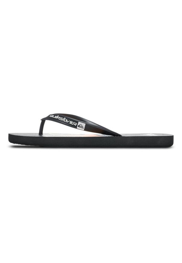 Quiksilver - Klapki plażowe JAVA ART Czarny Mężczyźni. Okazja: na plażę. Kolor: brązowy, zielony, wielokolorowy. Materiał: guma. Styl: sportowy