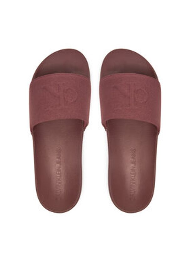 Calvin Klein Jeans Klapki Slide Hf Mono Cv YM0YM01282 Brązowy. Kolor: brązowy. Materiał: materiał