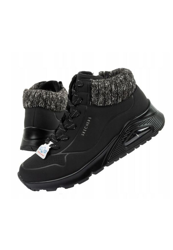 skechers - Buty damskie Skechers Uno Darling Daze. Okazja: na co dzień. Kolor: czarny. Materiał: syntetyk, skóra. Szerokość cholewki: normalna. Wzór: gładki