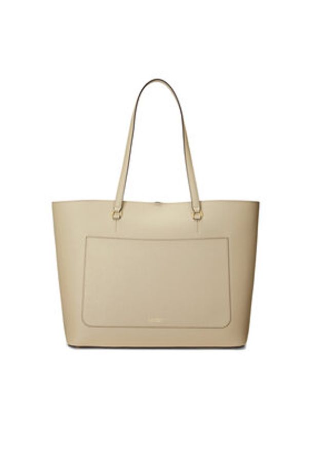 Lauren Ralph Lauren - LAUREN RALPH LAUREN Torebka 431911655015 Beżowy. Kolor: beżowy. Materiał: skórzane