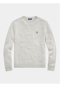 Polo Ralph Lauren Sweter 710810846004 Szary Regular Fit. Typ kołnierza: polo. Kolor: szary. Materiał: bawełna #4