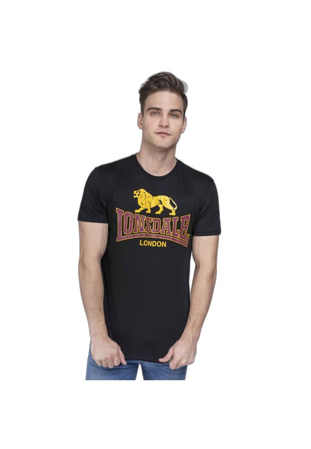 Koszulka Lonsdale Taverham. Kolor: czarny. Materiał: bawełna, materiał