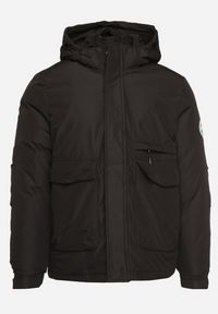 Born2be - Czarna Kurtka Zimowa z Kapturem na Suwak Emilindra. Okazja: na co dzień. Typ kołnierza: kaptur. Kolekcja: plus size. Kolor: czarny. Długość: długie. Materiał: jeans. Długość rękawa: długi rękaw. Sezon: zima. Styl: klasyczny, casual, elegancki #7
