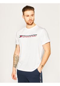 Tommy Sport T-Shirt Logo Chest S20S200051 Biały Regular Fit. Kolor: biały. Materiał: syntetyk. Styl: sportowy