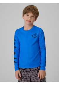 4f - 4F Longsleeve do pływania z nadrukiem chłopięcy - niebieski 158/164 (12-14 lat). Okazja: na plażę. Kolor: niebieski. Materiał: materiał, skóra. Długość rękawa: długi rękaw. Wzór: nadruk. Sezon: lato. Styl: klasyczny #1