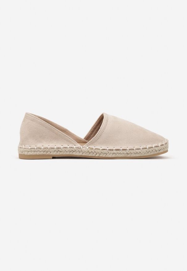 Born2be - Beżowe Espadryle z Plecionką i Wyciętą Cholewką Prommea. Okazja: na co dzień. Kolor: beżowy. Materiał: jeans. Szerokość cholewki: normalna. Sezon: lato. Obcas: na obcasie. Styl: casual. Wysokość obcasa: niski