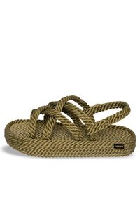 Bohonomad Sandały Bodrum Platform BOD.0011.PRS Khaki. Kolor: brązowy. Materiał: materiał. Obcas: na platformie #5
