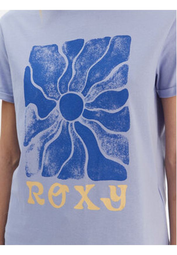 Roxy T-Shirt ERJZT05911 Fioletowy Regular Fit. Kolor: fioletowy. Materiał: bawełna