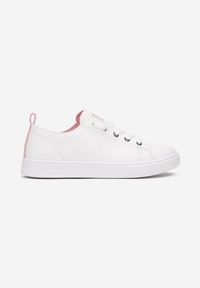 Born2be - Biało-Różowe Sneakersy Meaminu. Okazja: na co dzień. Kolor: biały. Materiał: skóra ekologiczna. Szerokość cholewki: normalna #5