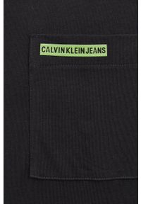 Calvin Klein Jeans Longsleeve bawełniany kolor czarny gładki. Kolor: czarny. Materiał: bawełna. Długość rękawa: długi rękaw. Wzór: gładki #4