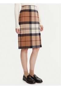 Barbour Spódnica mini Rosa LSK0064BR37 Beżowy Regular Fit. Kolor: beżowy. Materiał: wełna