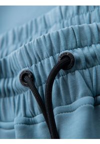 Ombre Clothing - Spodnie dresowe męskie ze ściągaczami i ozdobnym zamkiem – jasnoniebieskie V4. Kolor: niebieski. Materiał: dresówka. Styl: sportowy, elegancki #5