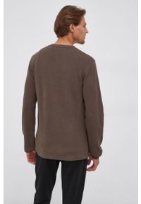 Calvin Klein Jeans Sweter bawełniany J30J318645.4890 kolor zielony. Okazja: na co dzień. Kolor: zielony. Materiał: bawełna. Długość: krótkie. Wzór: aplikacja. Styl: casual #2