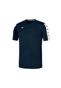 Koszulka dla dzieci Mizuno Nara. Kolor: niebieski. Materiał: poliester, bawełna. Sport: joga i pilates #1