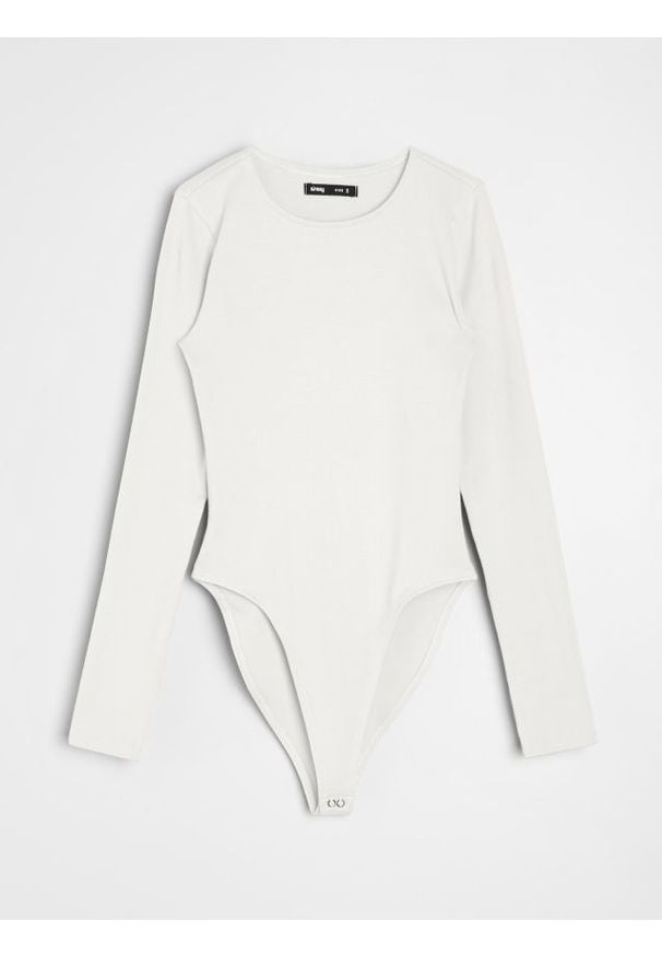 Sinsay - Bawełniane body - kremowy. Kolor: kremowy. Materiał: bawełna