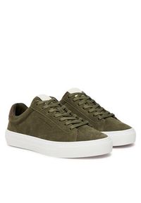 TOMMY HILFIGER - Tommy Hilfiger Sneakersy Premium Dress Cupsole FM0FM05573 Khaki. Kolor: brązowy. Materiał: zamsz, skóra #3