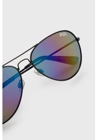 Superdry okulary przeciwsłoneczne męskie kolor czarny. Kolor: czarny