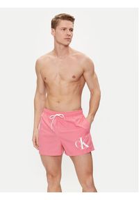 Calvin Klein Swimwear Szorty kąpielowe KM0KM00967 Różowy Regular Fit. Kolor: różowy. Materiał: syntetyk #2