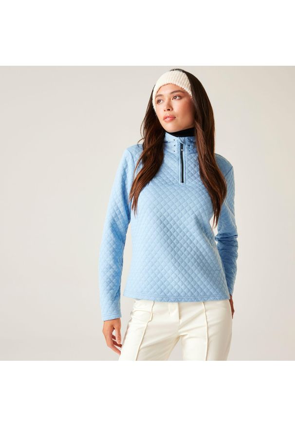 DARE 2B - Bluza damska z suwakiem 1/4 Glamourize III Dare 2b. Kolor: niebieski. Materiał: dzianina, żakard. Sezon: zima. Sport: narciarstwo