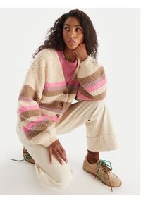 Roxy Kardigan Marble Tiles Stripe ERJSW03669 Beżowy Regular Fit. Kolor: beżowy. Materiał: syntetyk #4