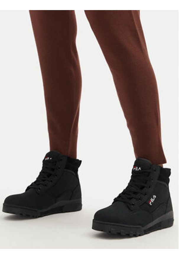Fila Trapery Grunge II Mid Wmn FFW0217.80010 Czarny. Kolor: czarny. Materiał: skóra, nubuk