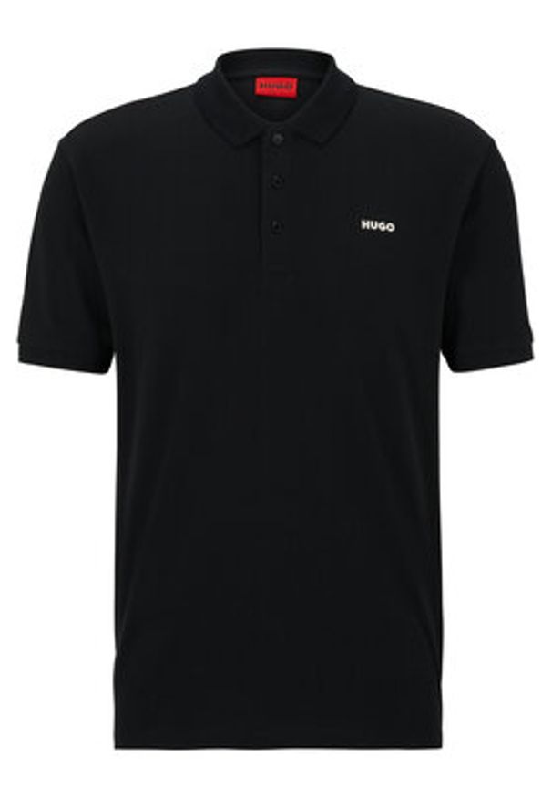 Hugo Polo Donos222 50466182 Czarny Regular Fit. Typ kołnierza: polo. Kolor: czarny. Materiał: bawełna