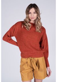 VEVA - Miedziany Sweter Oversize Journey. Kolor: brązowy. Materiał: jeans, wełna. Sezon: lato. Styl: sportowy #4