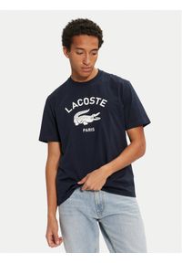 Lacoste T-Shirt TH2733 Granatowy Classic Fit. Kolor: niebieski. Materiał: bawełna #1