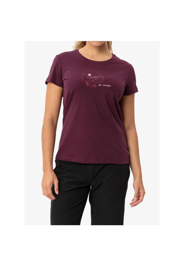 Koszulka z nadrukiem damska Vaude Cyclist T-Shirt V. Kolor: czerwony. Wzór: nadruk