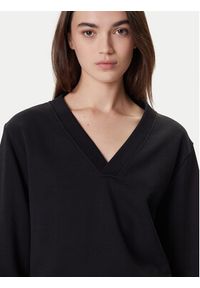 Karl Lagerfeld - KARL LAGERFELD Bluza A4W20040 Czarny Regular Fit. Typ kołnierza: dekolt w karo. Kolor: czarny. Materiał: bawełna