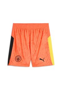 Puma - Męskie szorty KIDSUPER × MANCHESTER CITY PUMA Neon Sun Black Orange. Kolor: czarny, pomarańczowy, wielokolorowy, żółty. Sezon: lato
