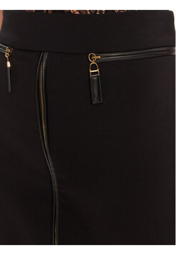Elisabetta Franchi Spódnica ołówkowa GO-134-56E2-V390 Czarny Regular Fit. Kolor: czarny. Materiał: syntetyk