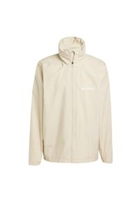 Adidas - Kurtka Multi Essentials 2L Rain. Kolor: beżowy. Technologia: ClimaProof (Adidas)