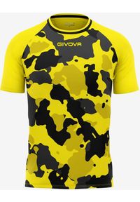 T-shirt Givova Army dla mężczyzn w kolorze żółtym i czarnym - Bawełna i komfort. Kolor: czarny, żółty, wielokolorowy. Materiał: poliester. Wzór: haft. Sport: tenis, fitness, piłka nożna